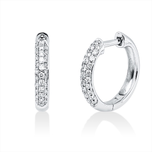 Pavé Creolen  18kt Weißgold mit 0,24ct Diamanten