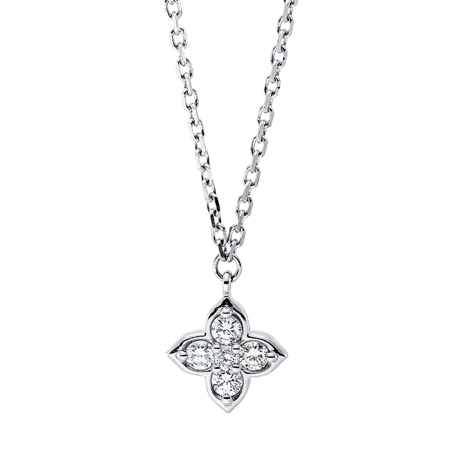 Collier 18 kt WG, mit ZÖ 40 cm + 43 cm