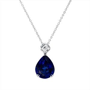 Collier 18 kt WG Tropfen, mit ZÖ 40,6 cm