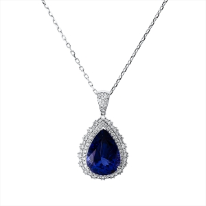 Collier 18 kt WG Tropfen, mit ZÖ 40,6 cm