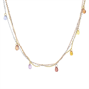 Collier 18 kt WG+GG+RG
