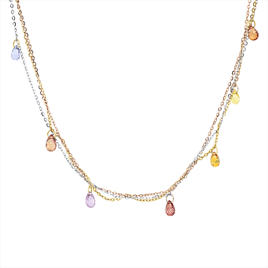 Collier 18 kt WG+GG+RG
