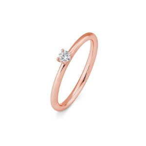 Bild von Verlobungsring Solitär 4 er Krappe 0.10 ct.  750/- Rotgold