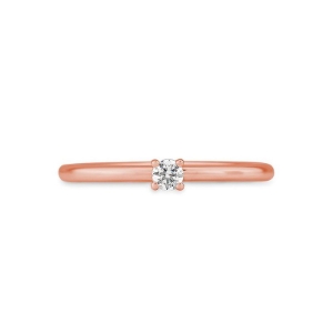 Bild von Verlobungsring Solitär 4 er Krappe 0.10 ct.  750/- Rotgold