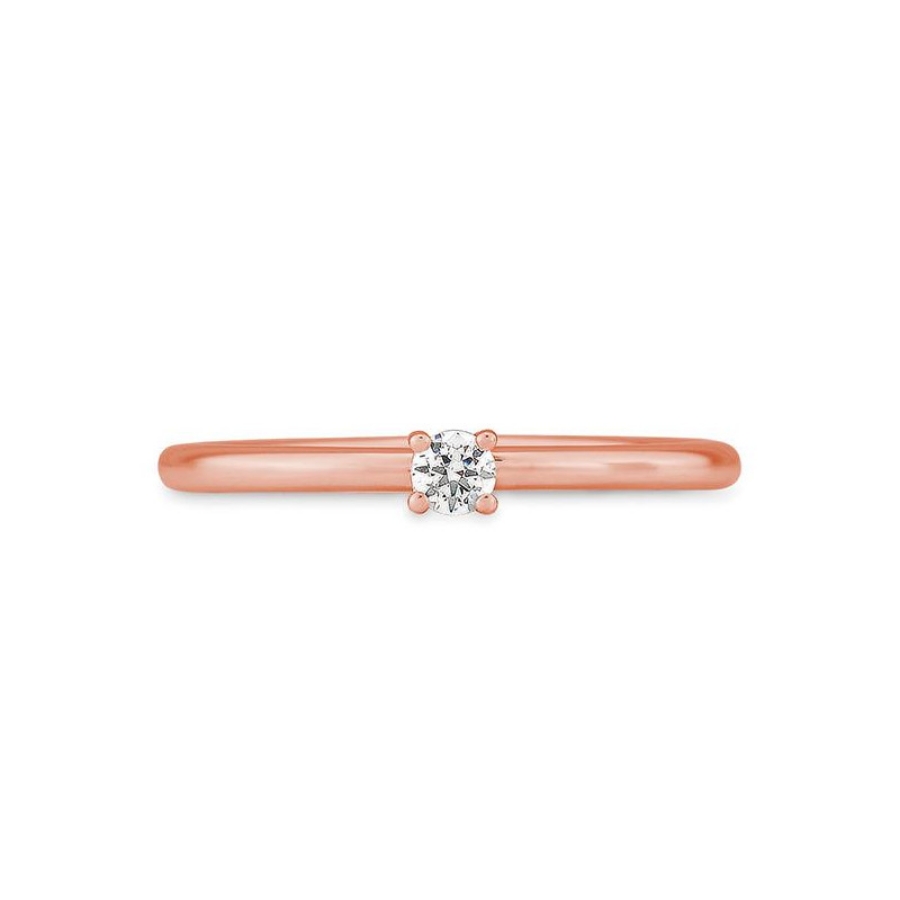 Bild von Verlobungsring Solitär 4 er Krappe 0.10 ct.  750/- Rotgold