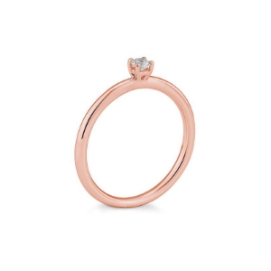 Bild von Verlobungsring Solitär 4 er Krappe 0.10 ct.  750/- Rotgold