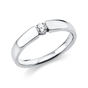 Solitaire Ring  14kt Weißgold mit 0,15ct Diamanten