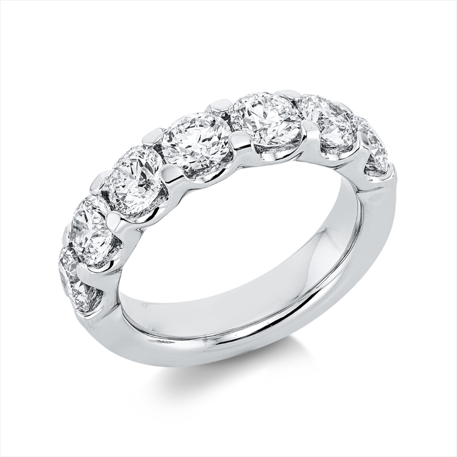 Memoire halb Ring 4er-Krappe 18kt Gelbgold 7 GIA's mit 2,80ct Diamanten