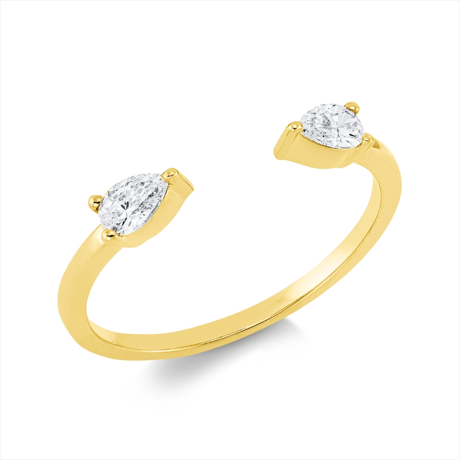 Ring 3er-Krappe 18 kt GG Tropfen