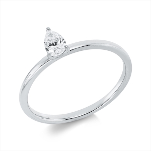 Solitaire Ring 3er-Krappe 18kt Weißgold mit 0,26ct Diamanten