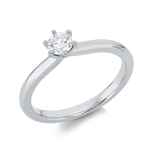 Solitaire Ring 6er-Krappe 14kt Weißgold GIA7551011584 mit 0,30ct Diamanten