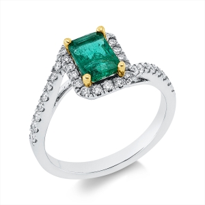 Ring 4er-Krappe 18 kt WG+GG