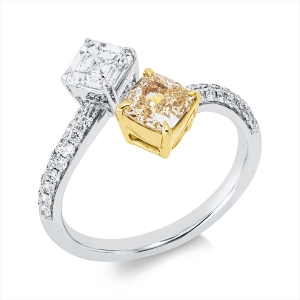 Ring 4er-Krappe 18 kt WG+GG, GIA1268916688,GIA1408827997