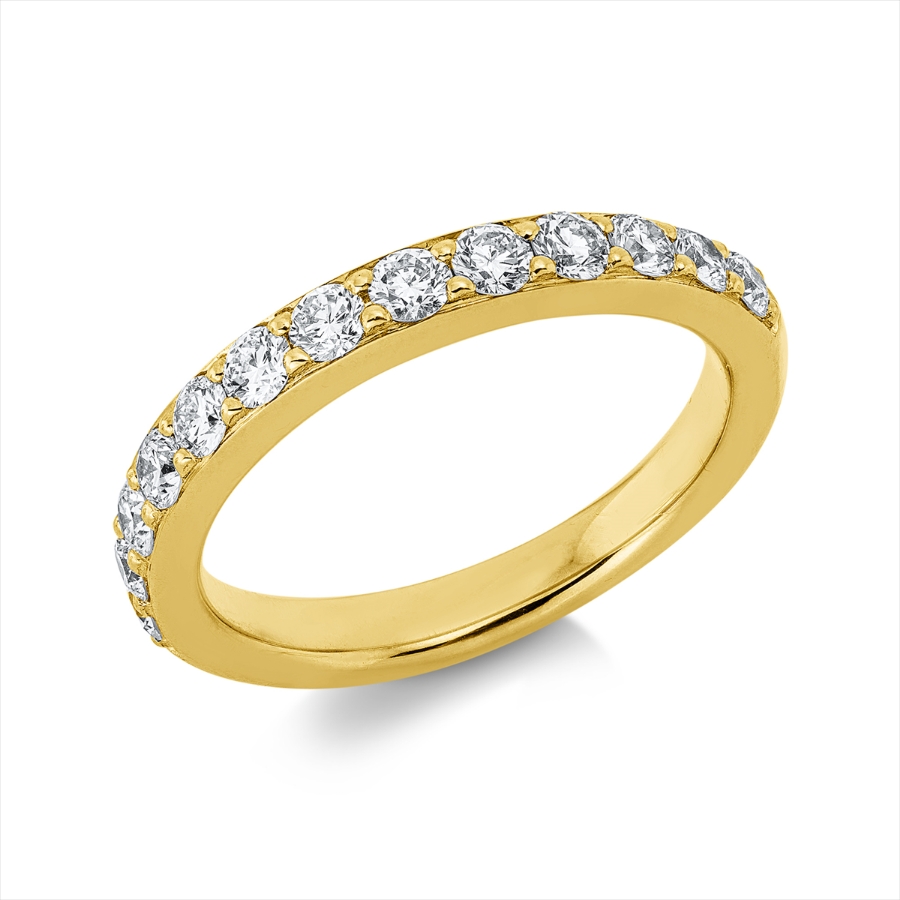 Memoire halb Ring  18kt Gelbgold mit 0,75ct Diamanten