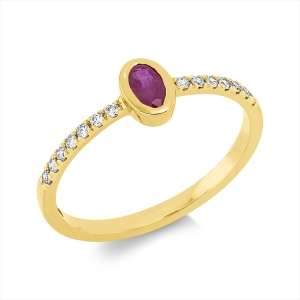 Ring Zarge 18 kt GG, Fassung rhodiniert
