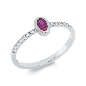 Ring Zarge 18 kt GG, Fassung rhodiniert