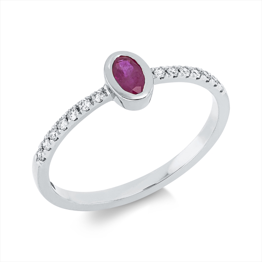 Ring Zarge 18 kt GG, Fassung rhodiniert