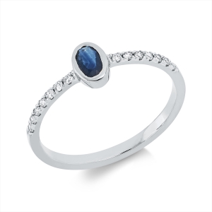Ring Zarge 18 kt GG, Fassung rhodiniert