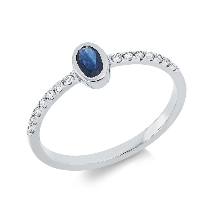 Ring Zarge 18 kt GG, Fassung rhodiniert