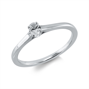 Solitaire Ring 4er-Krappe 18kt Weißgold mit 0,20ct Diamanten
