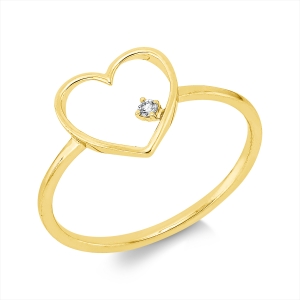 Ring 4er-Krappe 18 kt GG Herz