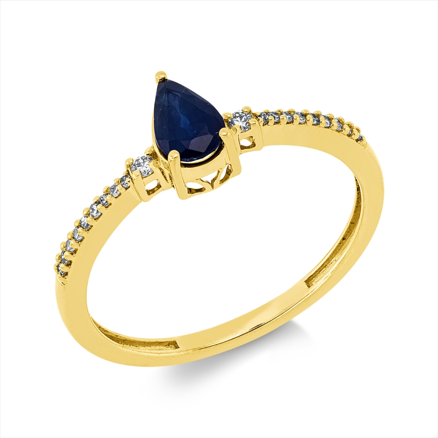 Ring 3er-Krappe 18 kt GG Tropfen