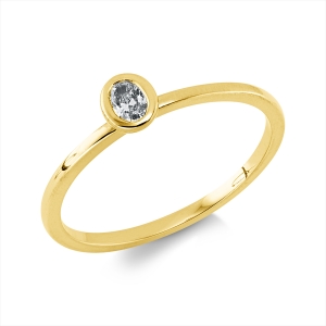 Solitaire Ring Zarge 18kt Gelbgold mit 0,12ct Diamanten