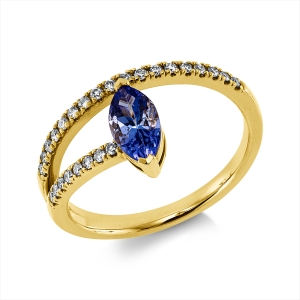 Ring 2er-Krappe 14 kt GG