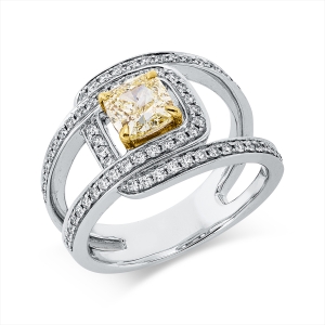 Ring 4er-Krappe 18 kt WG+GG, GIA 2287089801