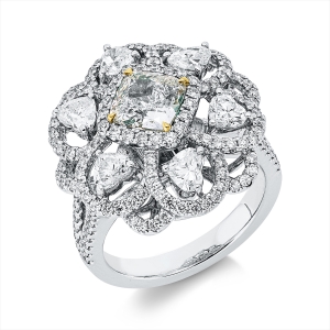 Ring 4er-Krappe 18 kt WG+GG, GIA 1233690624