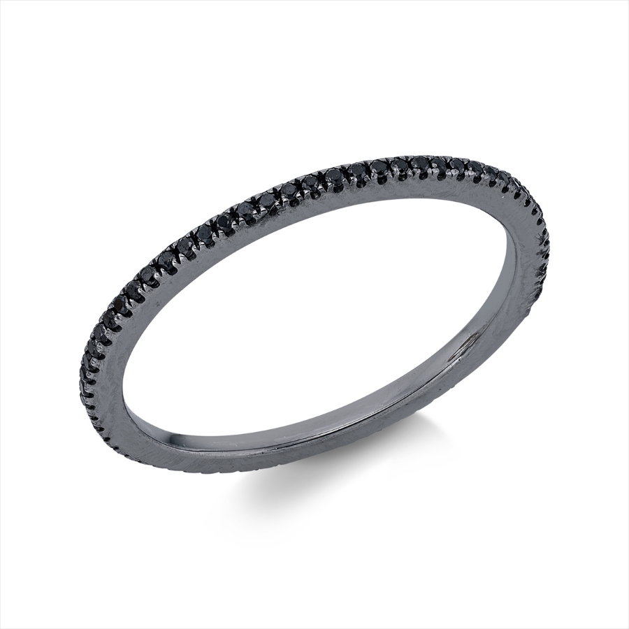 Ring 18 kt WG, Fassung schwarz rhodiniert