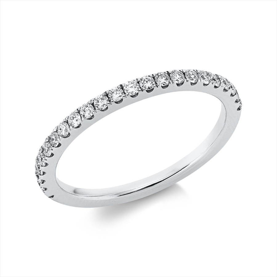Memoire halb Ring  18kt Weißgold mit 0,22ct Diamanten