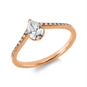 Solitaire Ring  18kt Rotgold mit 0,42ct Diamanten