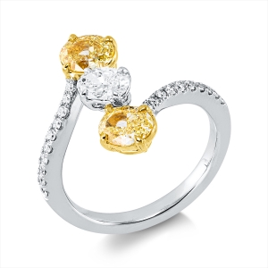 Ring 4er-Krappe 18 kt WG+GG