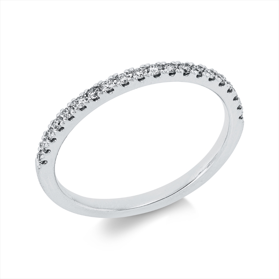 Memoire halb Ring  18kt Weißgold mit 0,18ct Diamanten