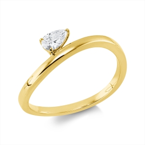 Solitaire Ring  18kt Gelbgold mit 0,19ct Diamanten