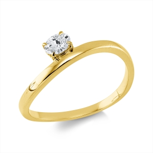 Solitaire Ring  18kt Gelbgold mit 0,19ct Diamanten