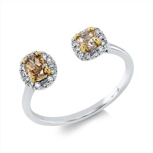 Ring 4er-Krappe 18 kt WG+GG