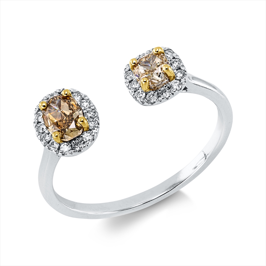 Ring 4er-Krappe 18 kt WG+GG