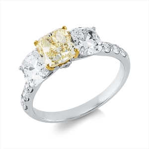 Ring 4er-Krappe 18 kt WG+GG, GIA x 3 pcs