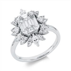 Ring 4er-Krappe 18 kt WG