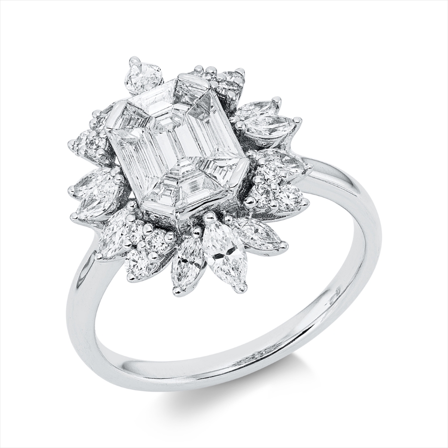 Ring 4er-Krappe 18 kt WG