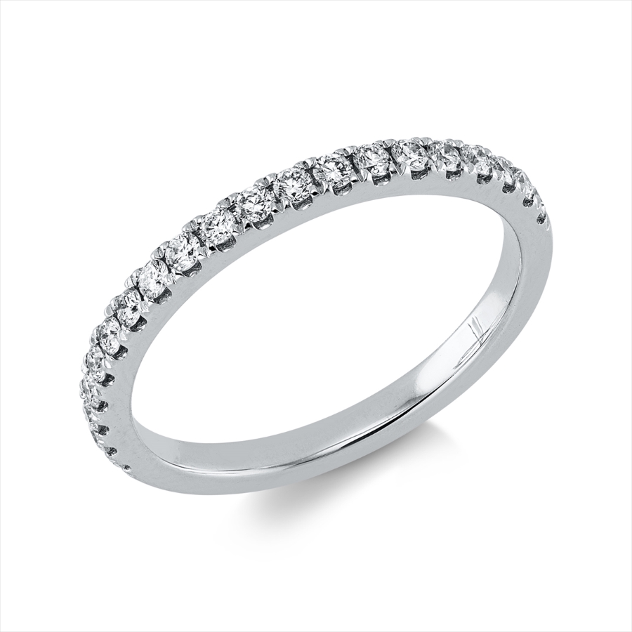 Memoire halb Ring  18kt Weißgold mit 0,32ct Diamanten