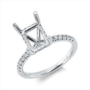 Memoire halb Ring  18kt Weißgold mit 0,16ct Diamanten