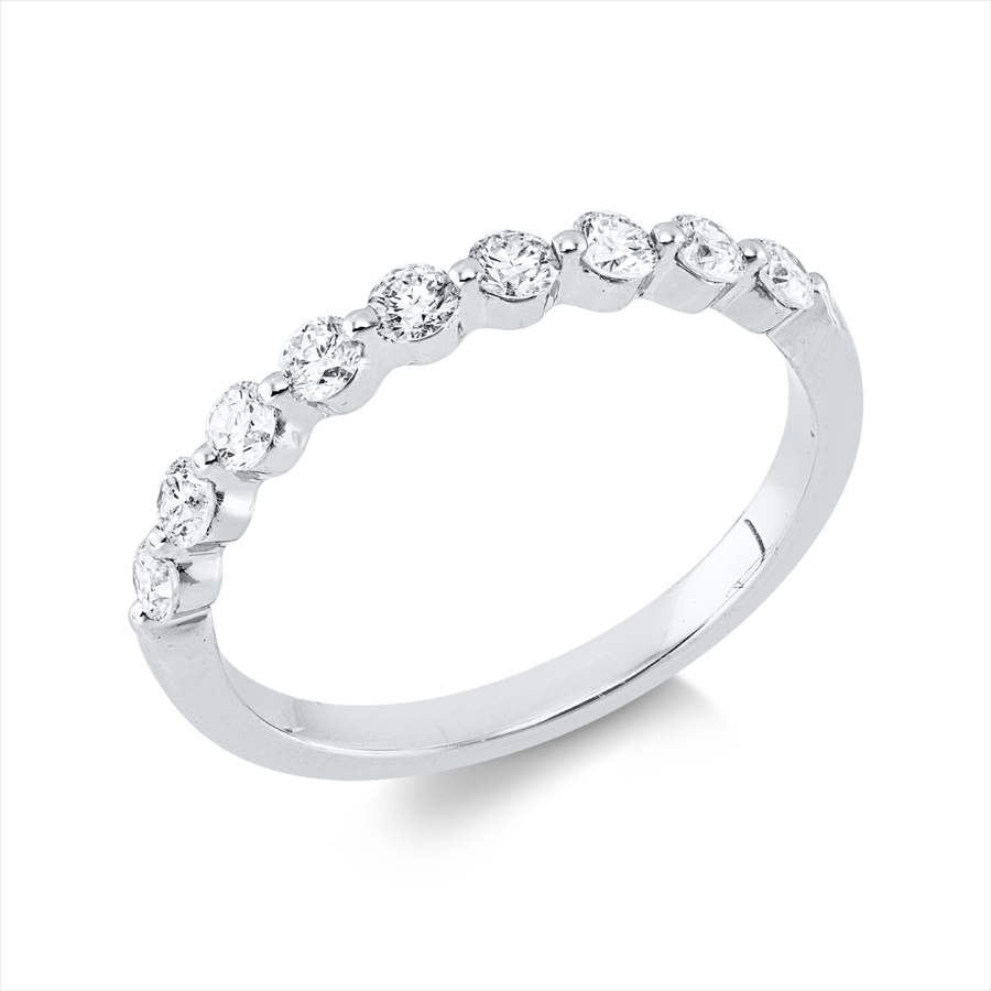 Memoire halb Ring  18kt Weißgold mit 0,50ct Diamanten