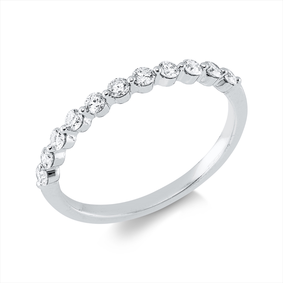 Memoire halb Ring  18kt Weißgold mit 0,31ct Diamanten