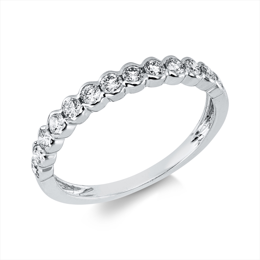 Memoire halb Ring  18kt Weißgold mit 0,36ct Diamanten