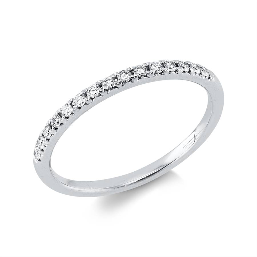 Memoire halb Ring  18kt Weißgold mit 0,15ct Diamanten