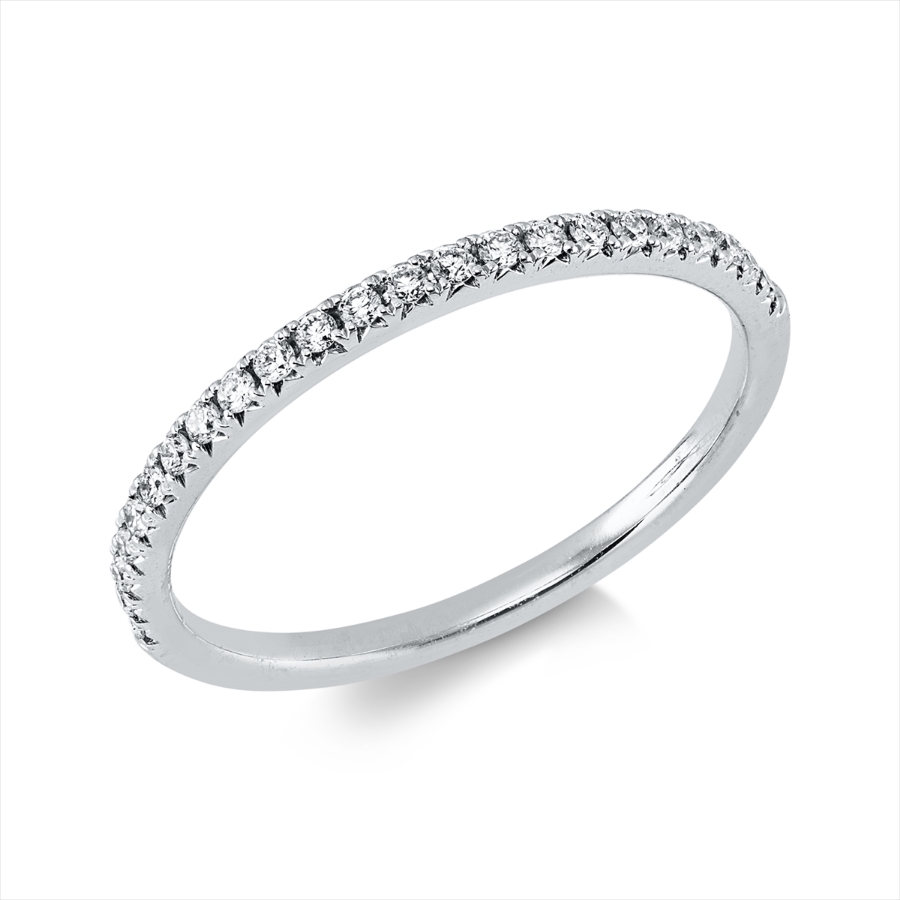 Memoire halb Ring  18kt Weißgold mit 0,15ct Diamanten