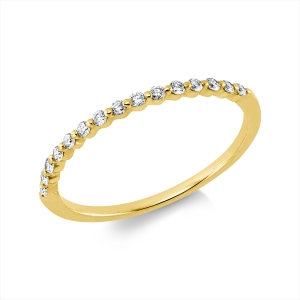Memoire halb Ring  14kt Gelbgold mit 0,15ct Diamanten
